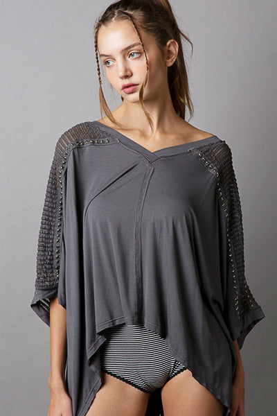Alexa - An Oversized Top with Stud Details