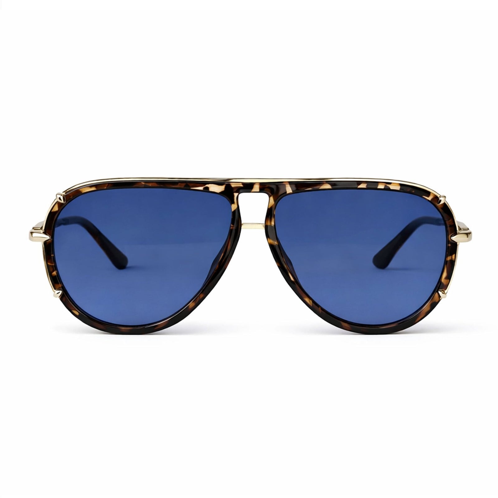 Ivy Luxe - Blue Tangle-Free Round Aviator Sunglasses