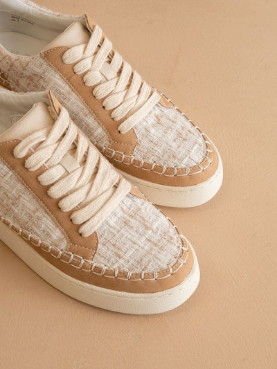 Explore More Collection - The Janie | Camel Tweed Wrapped Low Tops