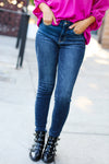 Explore More Collection - More To Love Dark Blue Skinny Fit Mid-Rise Jeans