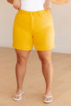 Explore More Collection - Jenna High Rise Control Top Cuffed Shorts in Yellow