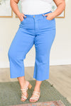 Explore More Collection - Lisa High Rise Control Top Wide Leg Crop Jeans in Sky Blue