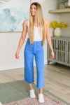 Explore More Collection - Lisa High Rise Control Top Wide Leg Crop Jeans in Sky Blue