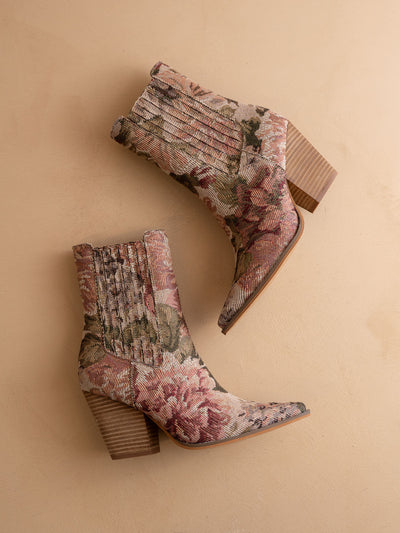 Explore More Collection - The Lydia | Mauve Tapestry Bootie