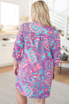 Explore More Collection - Lizzy Dress in Purple and Aqua Paisley