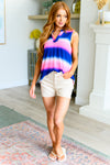 Explore More Collection - Lizzy Tank Top in Blue and Pink Haze