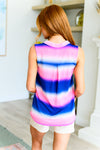 Explore More Collection - Lizzy Tank Top in Blue and Pink Haze