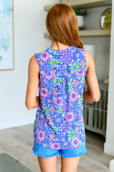 Explore More Collection - Lizzy Tank Top in Royal Bouquet