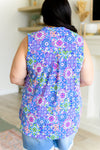 Explore More Collection - Lizzy Tank Top in Royal Bouquet