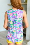 Explore More Collection - Lizzy Tank Top in Teal and Purple Pineapple