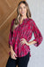 Explore More Collection - Lizzy Top in Magenta and Red Strokes