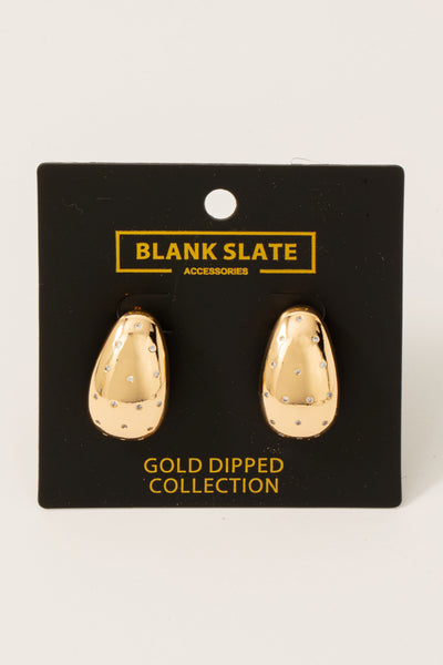 Cooper - A Pair of Gold Dipped Studded Teardrop Earrings - Color Choice