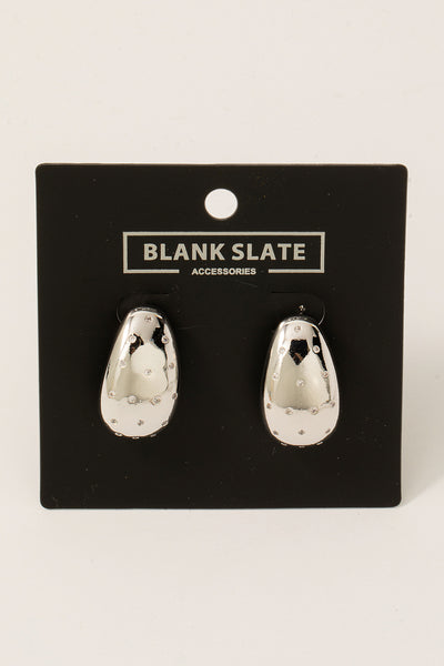 Cooper - A Pair of Gold Dipped Studded Teardrop Earrings - Color Choice