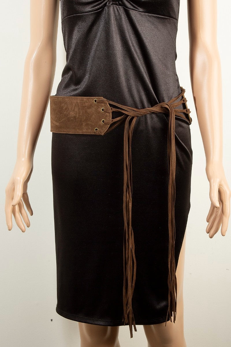 Tawny - A Faux Leather Multi Strap Waist Belt