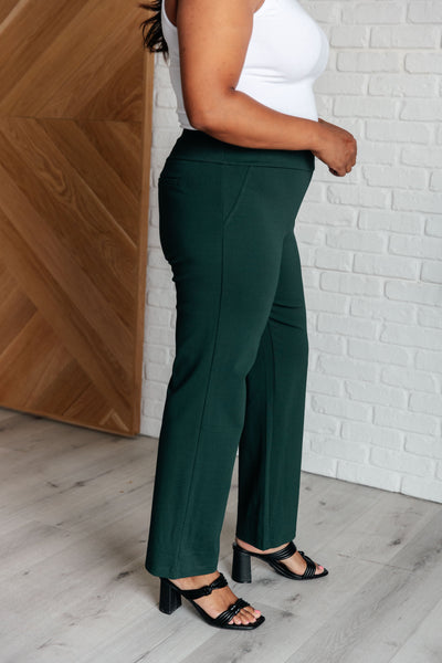 Explore More Collection - Magic Straight Pants in Hunter Green