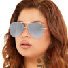 Explore More Collection - Smaller Megan 2 - Silver Metal Aviator Sunglasses