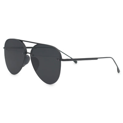 Explore More Collection - Smaller Megan 2 Jet Black- Tangle Free Aviator Sunglasses