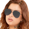 Explore More Collection - Smaller Megan 2 Jet Black- Tangle Free Aviator Sunglasses