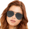 Explore More Collection - Smaller Megan 2 Jet Black- Tangle Free Aviator Sunglasses