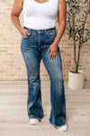 Explore More Collection - Miley High Waist Control Top Frayed Hem Flare Jeans