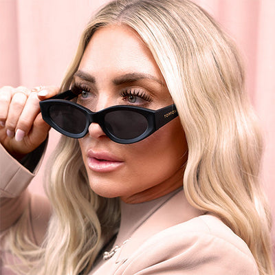 Explore More Collection - Kat x Money Moves - Black Cateye Sunglasses