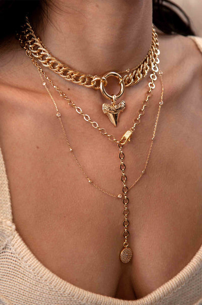 Explore More Collection - Circle Chain Adjustable Lariat Necklace