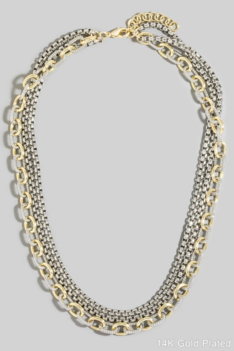 Willow -A Gold Plated Assorted Layered Chain Necklace