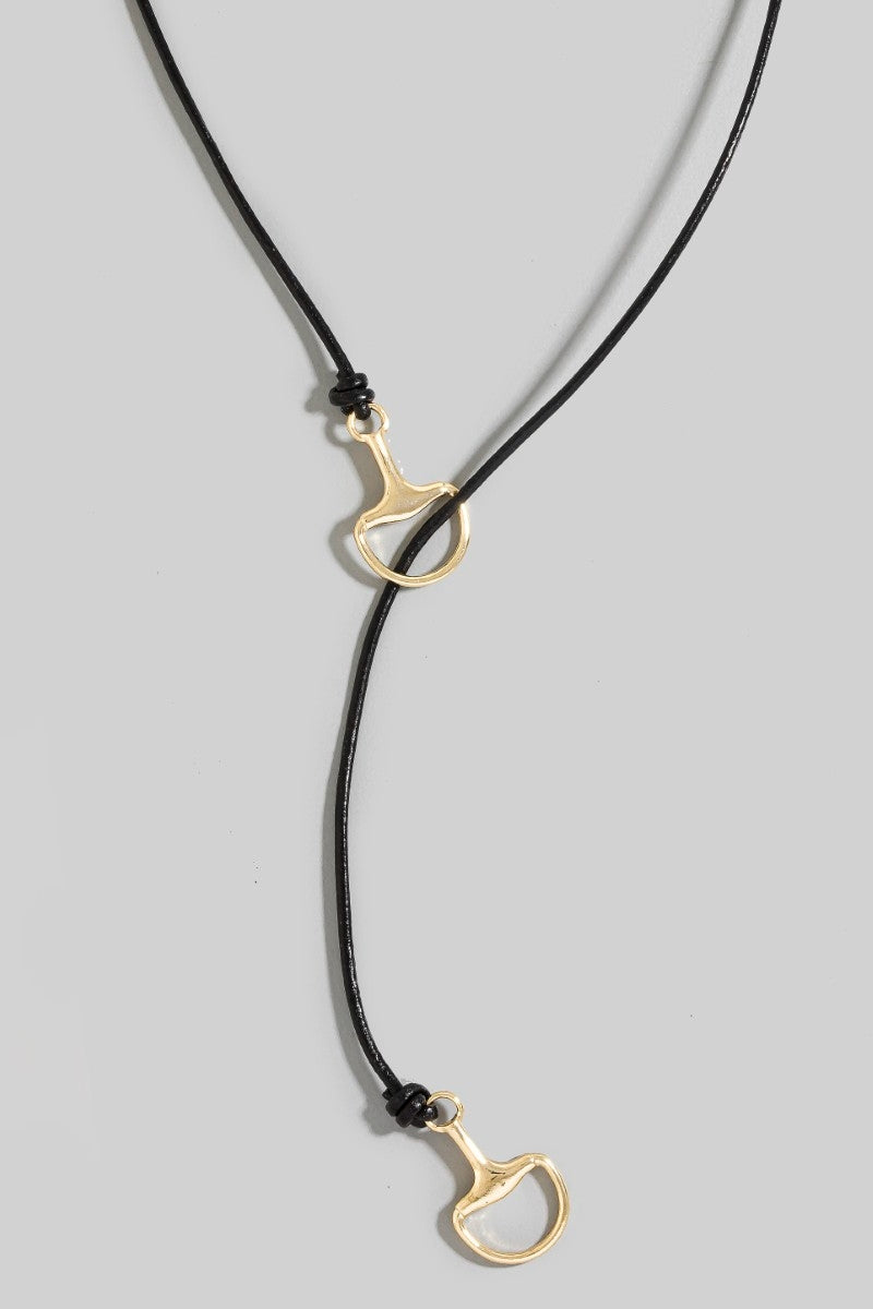 Birch - A Horse Bit Pendant with Leather Cord Necklace