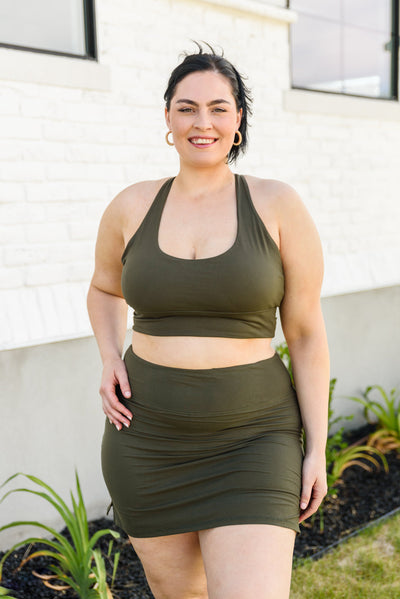 Explore More Collection - Next Move Sports Bra In Olive