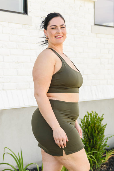 Explore More Collection - Next Move Sports Bra In Olive