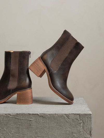 Explore More Collection - The Olivia | Espresso Chelsea Heel Boots