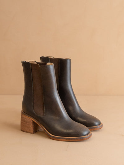 Explore More Collection - The Olivia | Espresso Chelsea Heel Boots