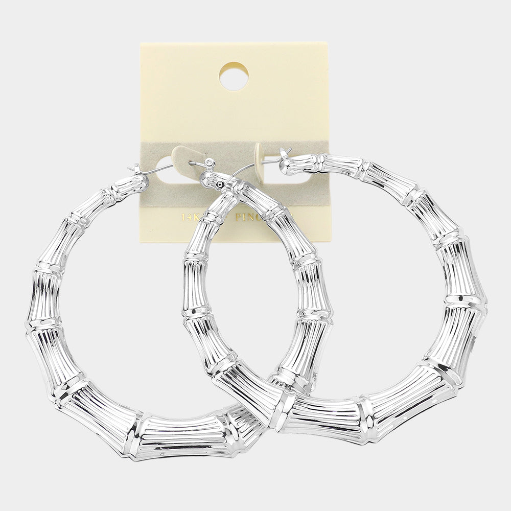 Kandy - A Pair of Bamboo Hoop Earrings