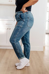 Explore More Collection - Payton Pull On Denim Joggers in Medium Wash