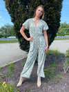 Leah - A Printed Puff Sleeve Jumpsuit
