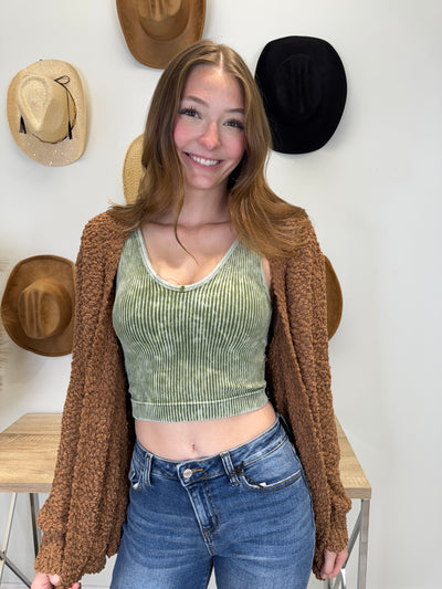 A Long Sleeve Popcorn Cardigan - Color Choice
