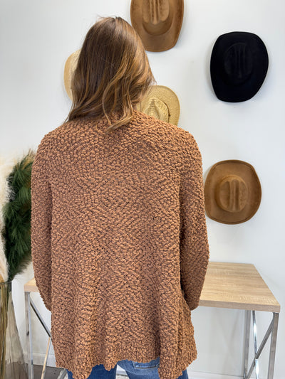 A Long Sleeve Popcorn Cardigan - Color Choice