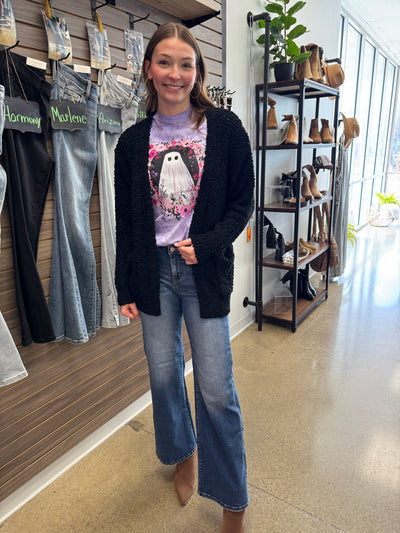 A Long Sleeve Popcorn Cardigan - Color Choice