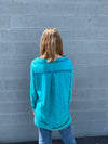 Velery - A V-Neck Pullover Top with Raw Seaming Detail - Choose Color