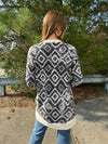 Tribal - A Hacci Tribal Ribbed Pocketed Cardigan