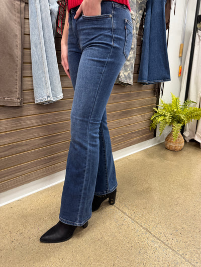 Dana - A Pair of Mid Rise Thermal Bootcut Jeans