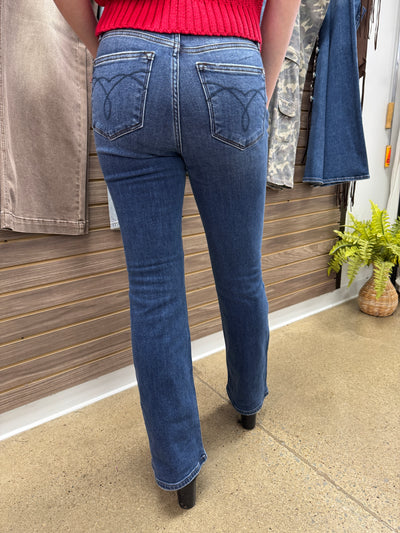 Dana - A Pair of Mid Rise Thermal Bootcut Jeans