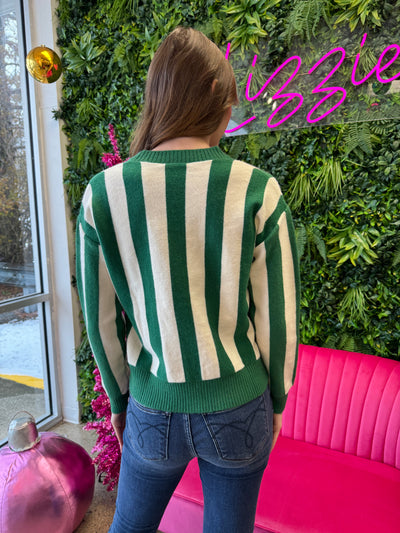 Piney - A Christmas Truck Pined Pocket Stripe Cardigan