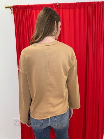 Comet - A Straw Yellow Patchwork Top