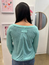 Water - A Long Sleeve  Top with Contrast Neckline & Sleeves