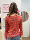 Airy - A Sheer Abstract Boat Neck Top with Flare Sleeves