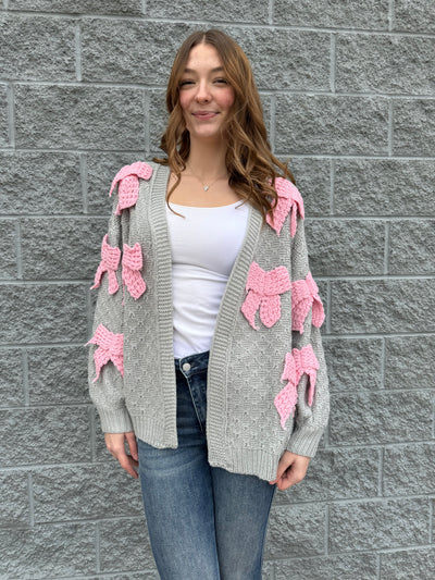 Clara - Bow Knit Cardigan