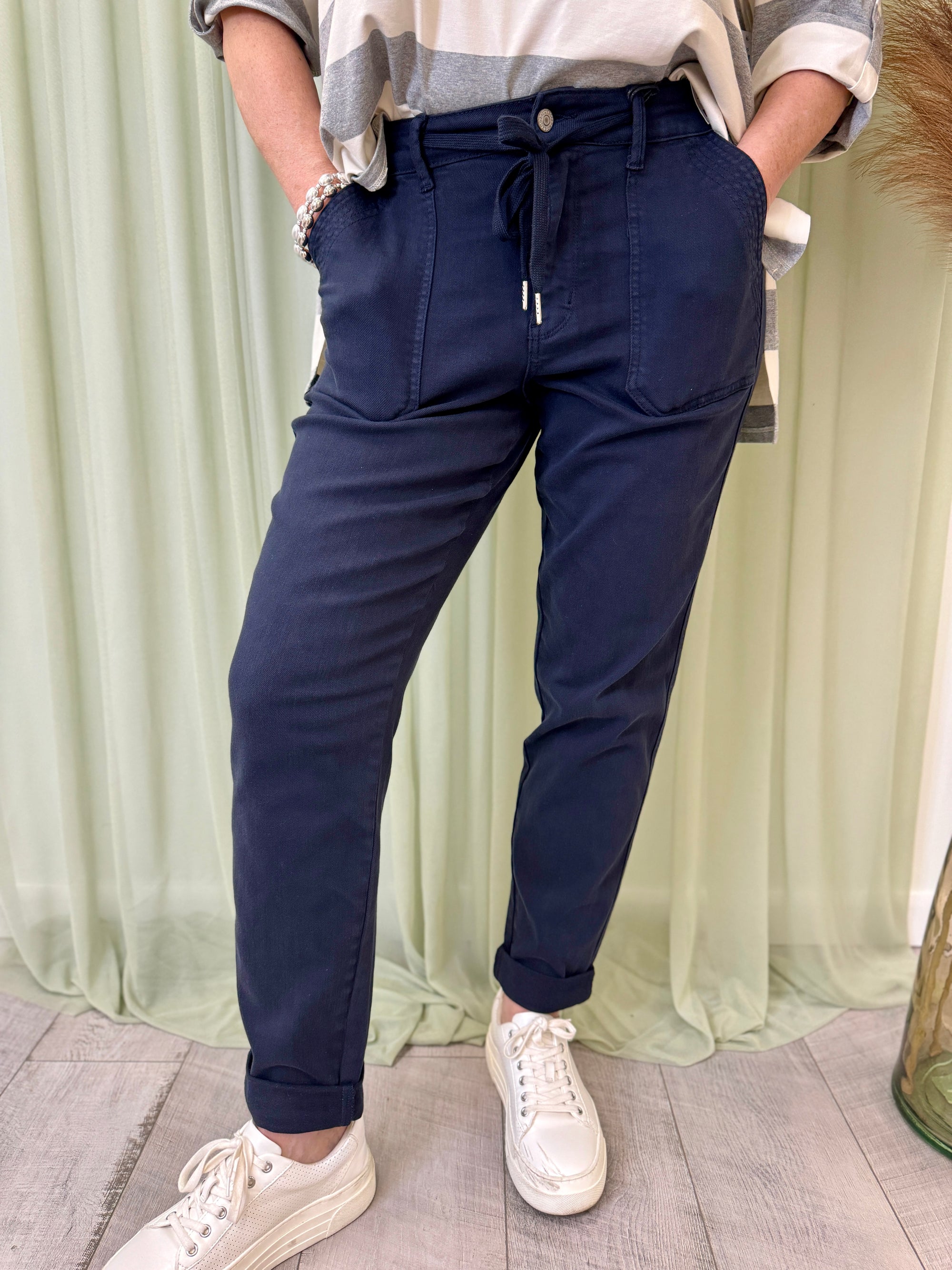 Louie -  Pair of High Waisted Dyed Cuffed Joggers