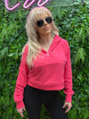 Flamingo - A French Terry Cropped Hoodie Jacket -  Choose Color