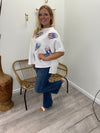 Samuel - A Loose Fit Short Sleeve Top with American Beer Cans